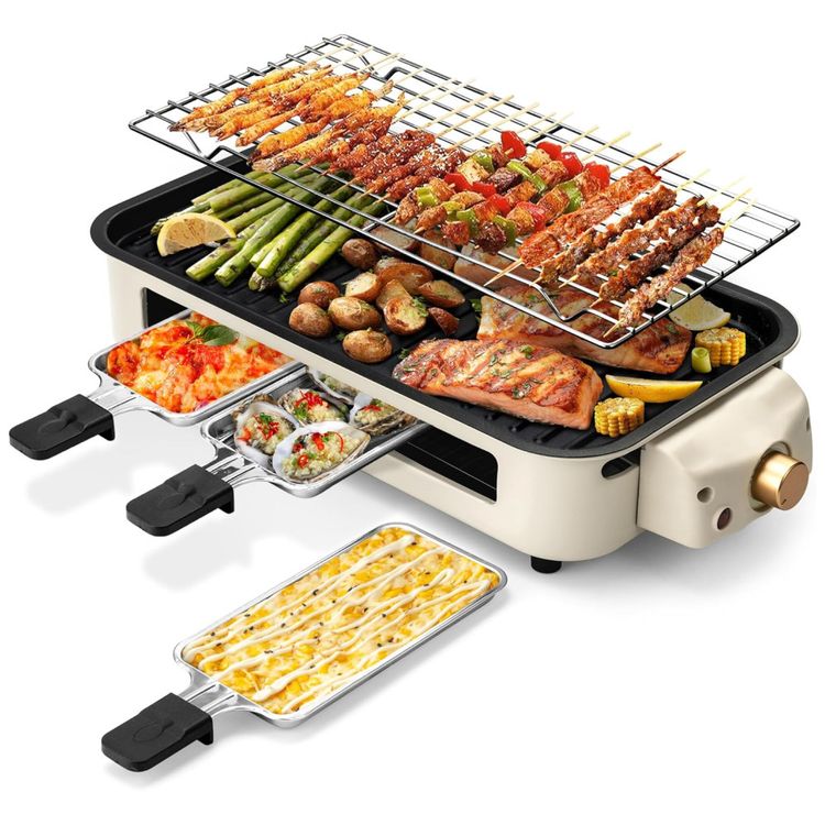 Churrasqueira-Eletrica-2-em-1-Pukomc-1500W-com-Placa-Imagem-0