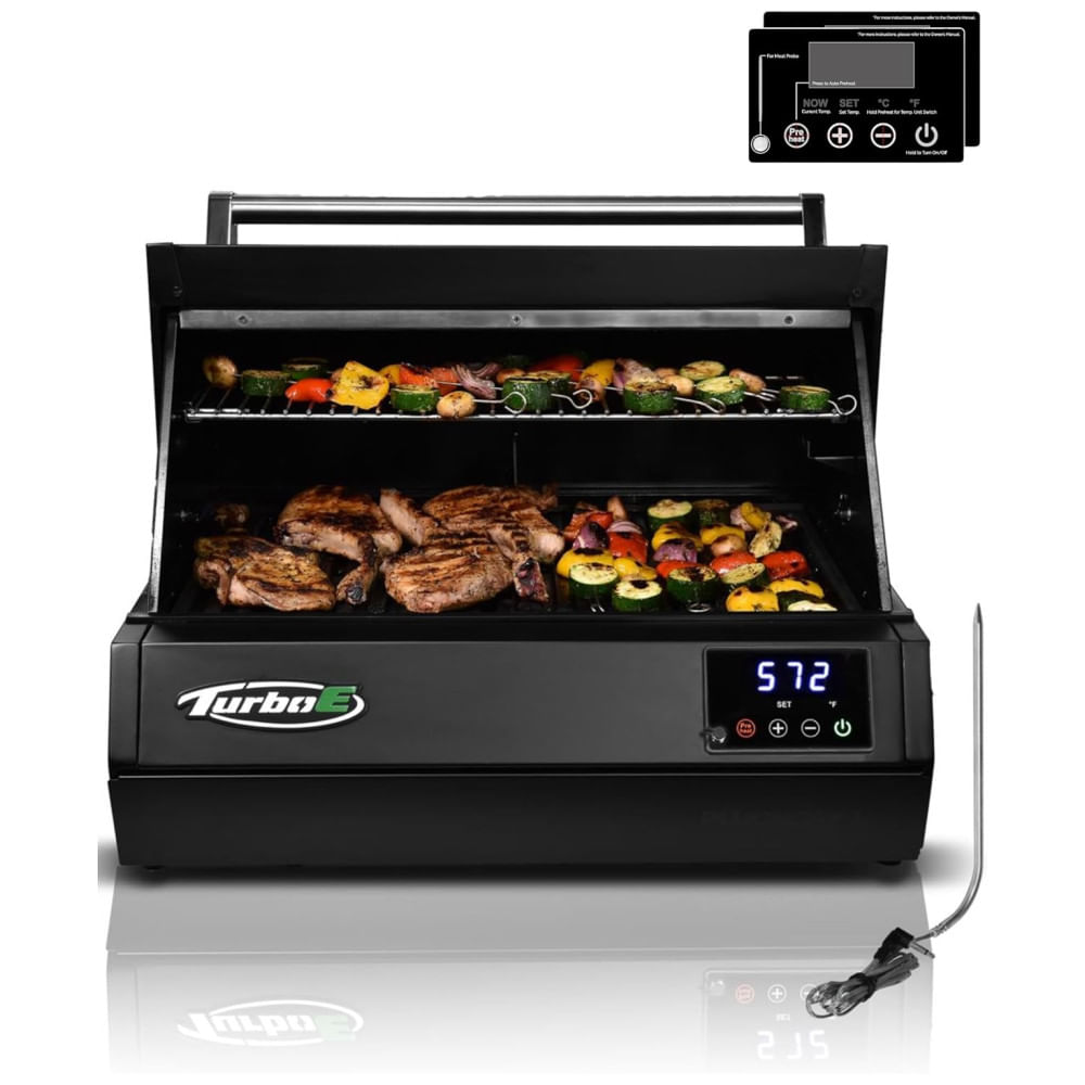 Churrasqueira Elétrica Turbo E Outdoor 1700W com Grill Infravermelho de 61cm e Protetor de Tela, Ideal para Churrascos ao Ar Livre,Plugngrill