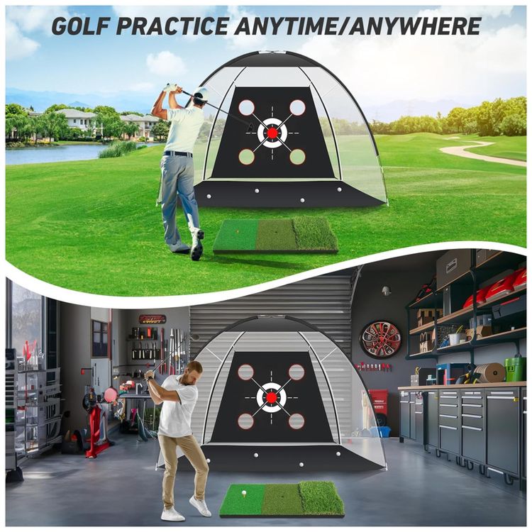 Kit-Completo-de-Treino-de-Golfe-com-Rede-e-Tapete-3-em-1---Imagem-6