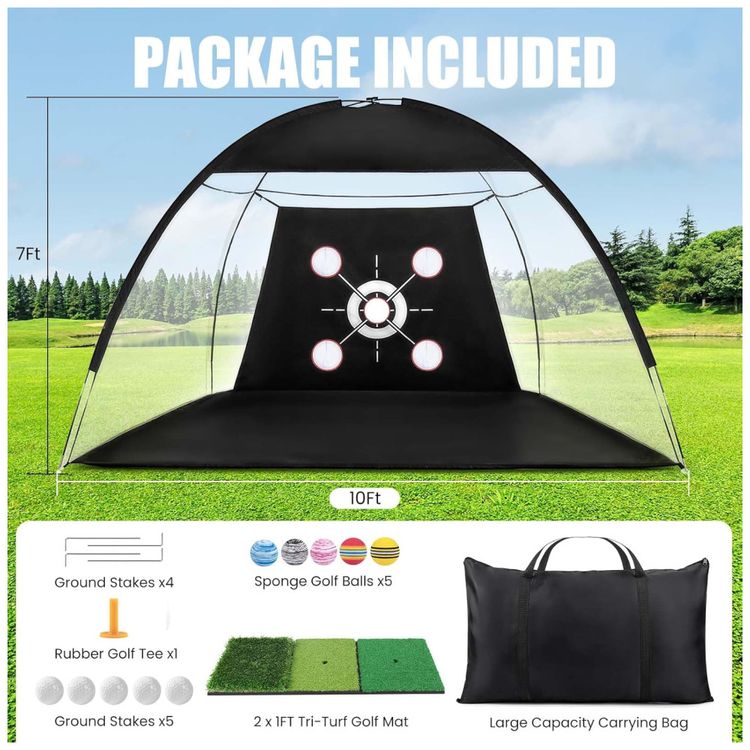 Rede-de-Golfe-com-Alvo-Central-e-4-Bolsos-Tapete-3-em-1-Imagem-4