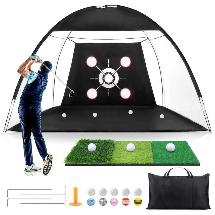 Rede-de-Golfe-com-Alvo-Central-e-4-Bolsos-Tapete-3-em-1-Imagem-7