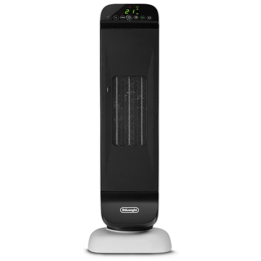 Aquecedor Torre Digital DeLonghi 1500w Cerâmico feito com materiais e embalagens reciclados, controle remoto, ECO, oscilação