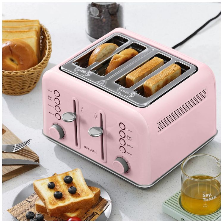 Torradeira-BUYDEEM-DT640-4-Paes-Inox-Rosa-Slots-Largos-Imagem-6
