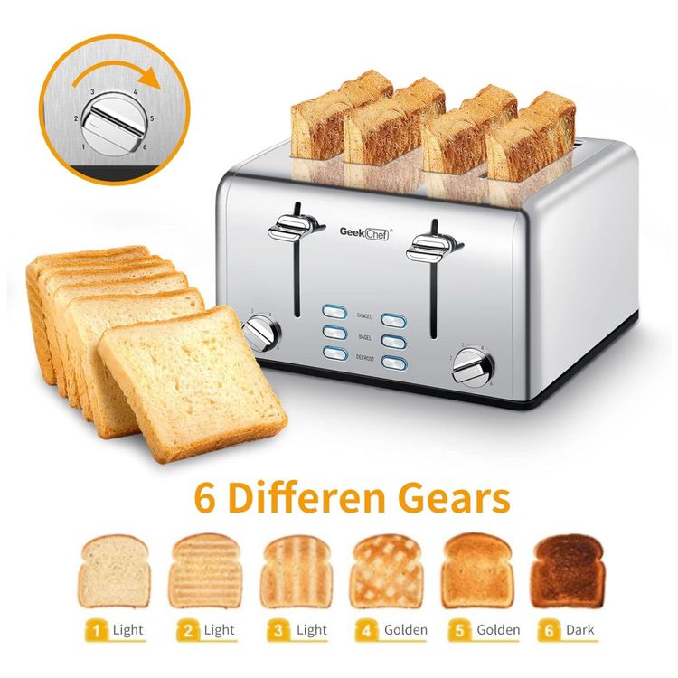 Torradeira-Geek-Chef-Stainless-Steel-4-Fatias-com-Slots-Imagem-2