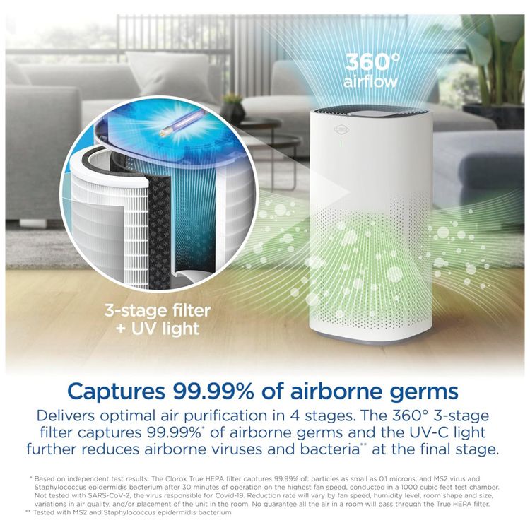 Purificador-de-Ar-Clorox-para-Casa-Filtro-True-HEPA-Imagem-3