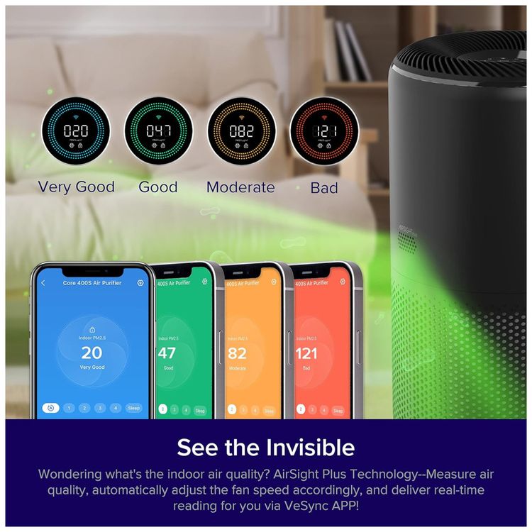 Purificador-de-Ar-LEVOIT-Core-400SP-para-Ambientes-Grandes-Imagem-5