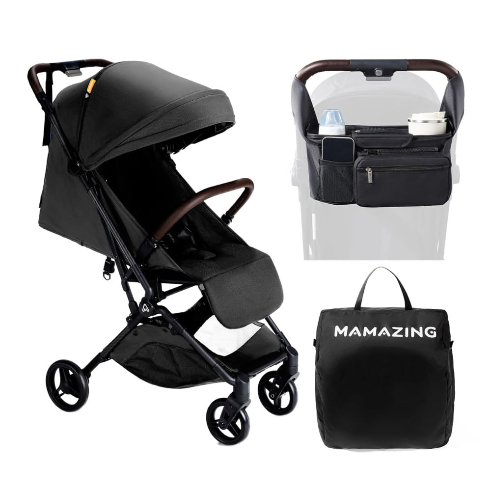 Encontraproduto.com.br - Carrinho de Bebê de Viagem Ultraleve com Organizador e Almofada - Premiado Ouro por Mães, Compacto Avião, Dobrável,MAMAZING