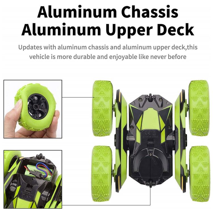 Mini-Caminhao-RC-Verde-Recarregavel-com-Luzes-LED-Controle-Imagem-3