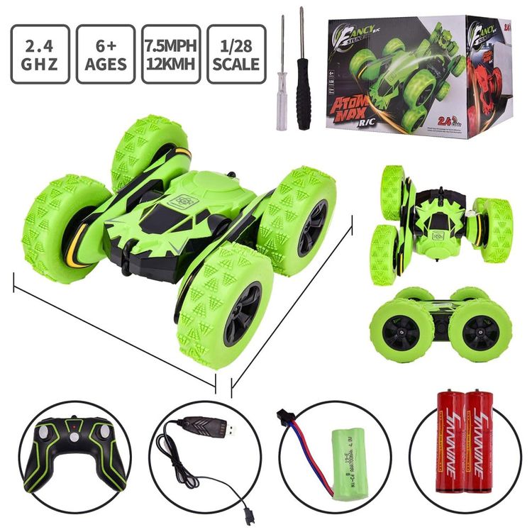 Mini-Caminhao-RC-Verde-Recarregavel-com-Luzes-LED-Controle-Imagem-5