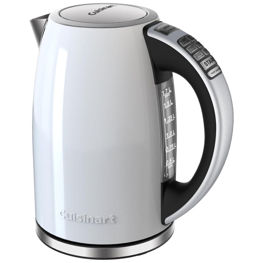 Chaleira Elétrica Inox Sem Fio Cuisinart 1,7 Litros com 6 Temperaturas Programadas Branca, CPK17