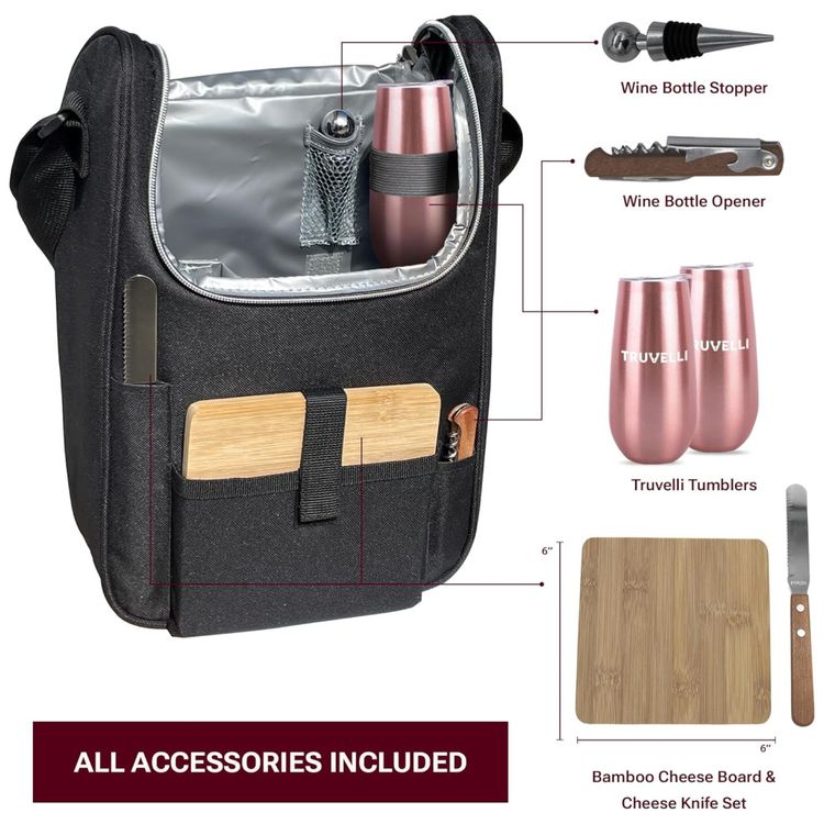 Bolsa-Termica-para-Vinho-Truvelli-Black---Kit-Picnic-Imagem-2