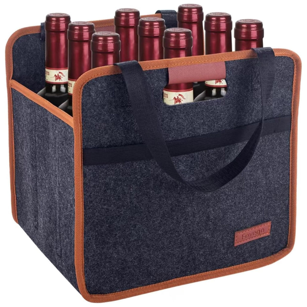 Sacola Térmica para 9 Garrafas de Vinho, Bolsa de Vinho de Alta Qualidade, Reutilizável para Viagens, Camping e Piquenique, Foyego