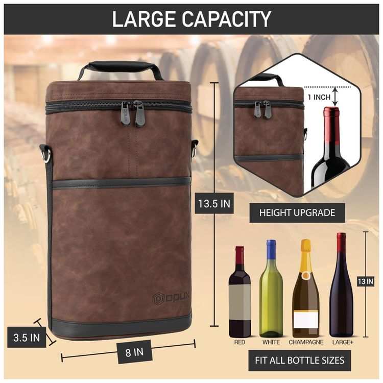 Bolsa-Termica-para-2-Garrafas-de-Vinho-OPUX-em-Couro-Marrom-Imagem-2