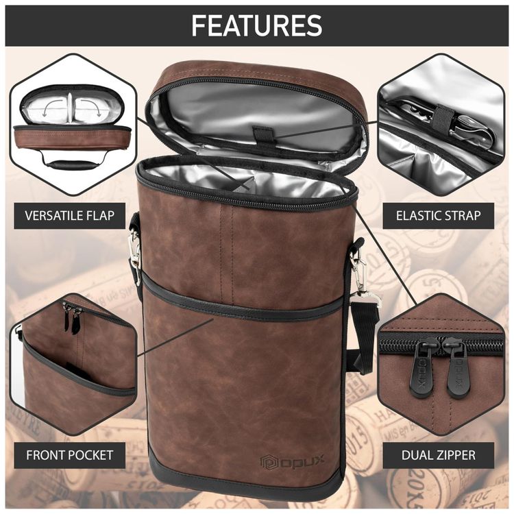 Bolsa-Termica-para-2-Garrafas-de-Vinho-OPUX-em-Couro-Marrom-Imagem-3