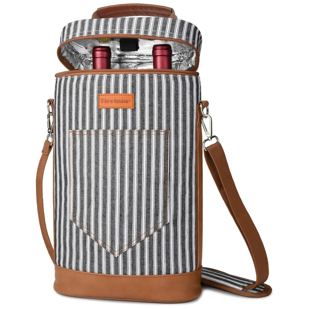 Bolsa Térmica para 2 Garrafas de Vinho Tirrinia - Ideal para Amantes de Vinho - Design Elegante - Mantém o Vinho Gelado por Horas - Material Durável