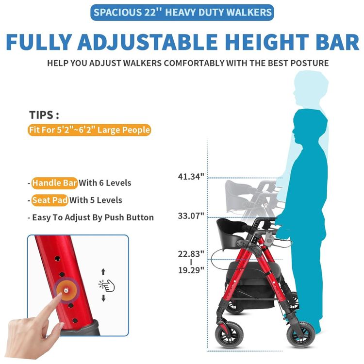 Andador-com-Assento-204-kg-Rolling-Walker-10.8kg-Imagem-4