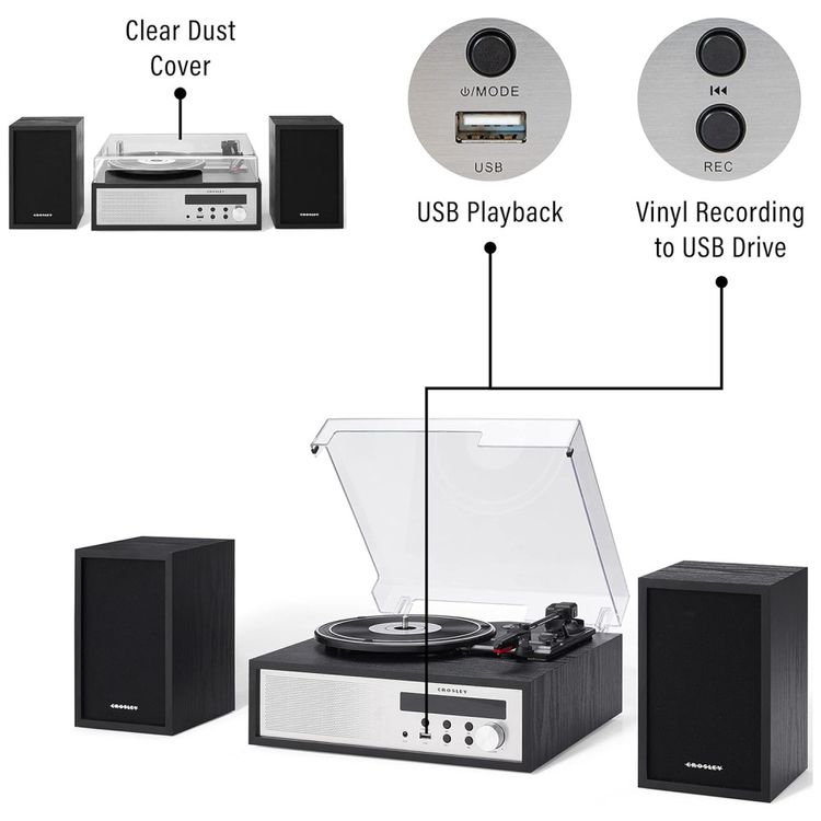 Toca-Discos-Crosley-CR7022ABK-Sloane-3-Velocidades-com-Imagem-2