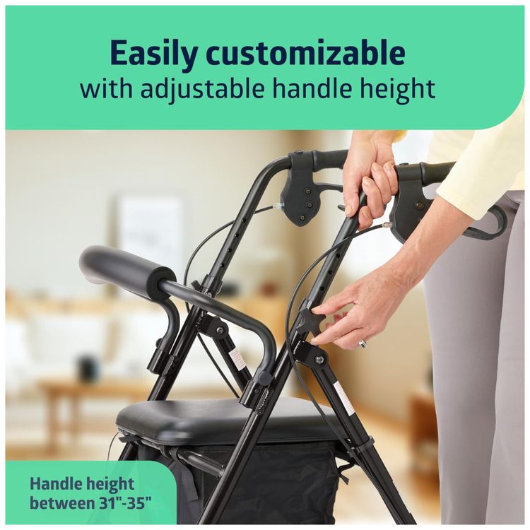 Andador-Rollator-de-Aluminio-Medline-com-Assento-Preto-Imagem-2