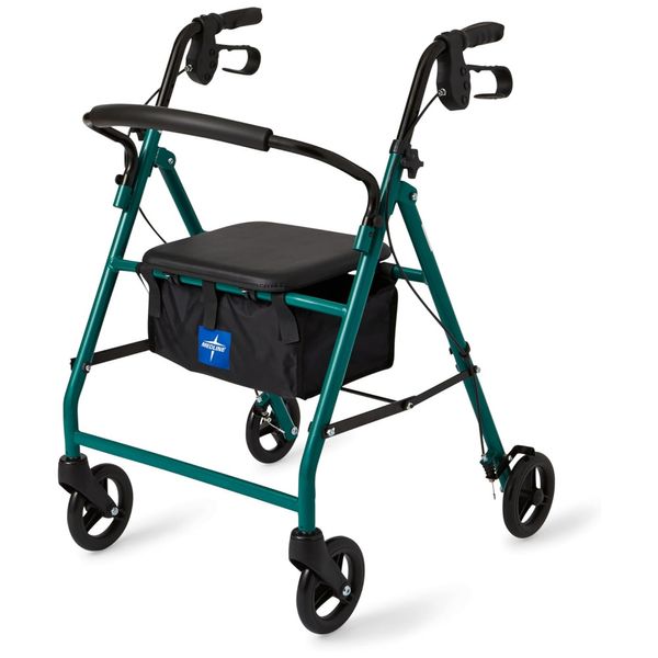 Andador-Rollator-de-Aluminio-Medline-com-Assento-Verde-Imagem-0