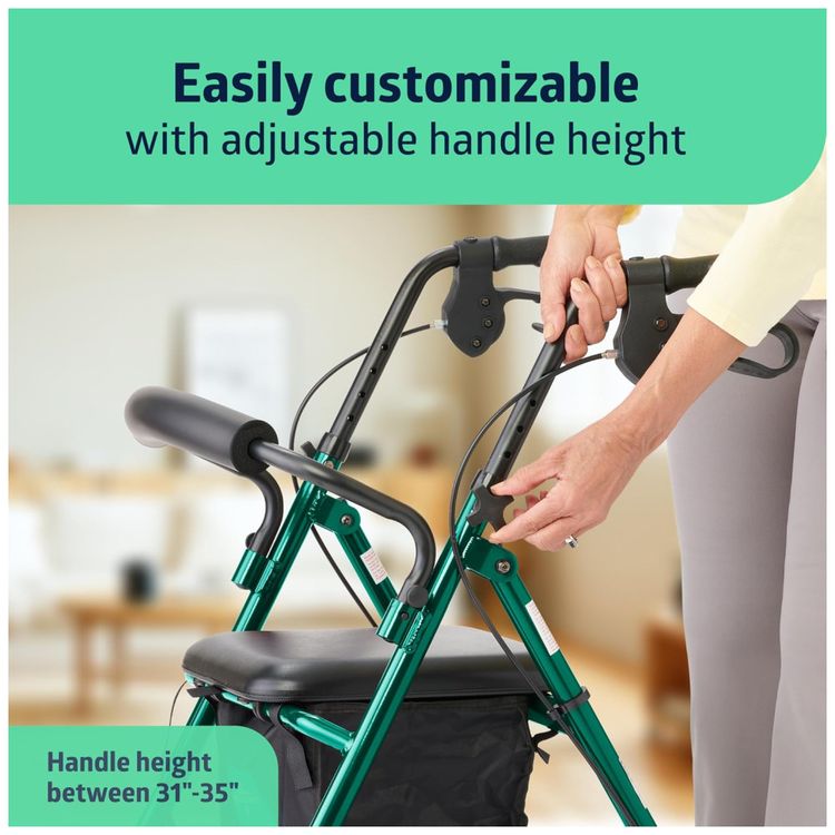 Andador-Rollator-de-Aluminio-Medline-com-Assento-Verde-Imagem-2
