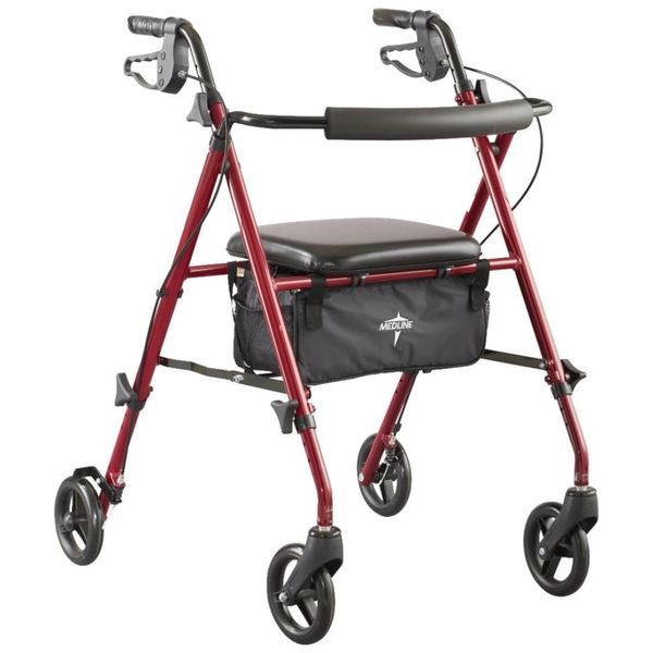 Andador-Rollator-Aluminio-Ultraleve-Medline-Vermelho-Imagem-0