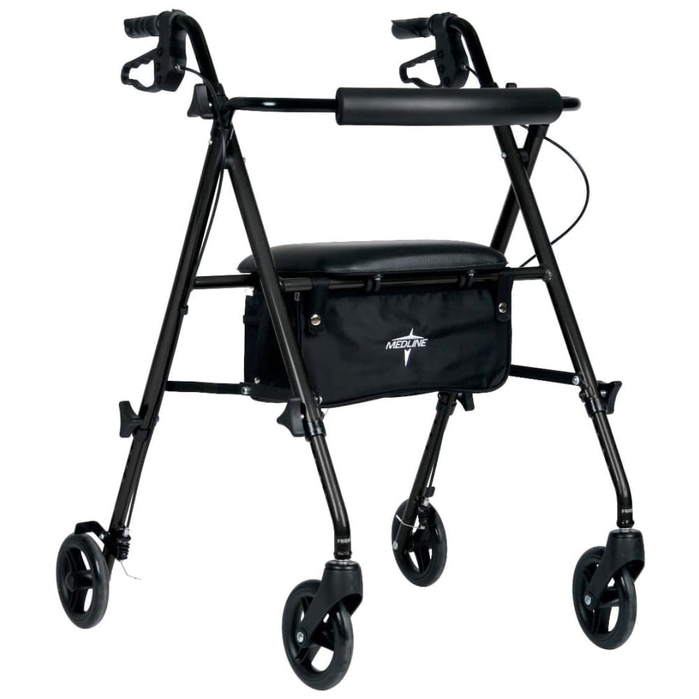 Andador de Alumínio Superleve Medline, Preto - Mobilidade Durável e Confortável