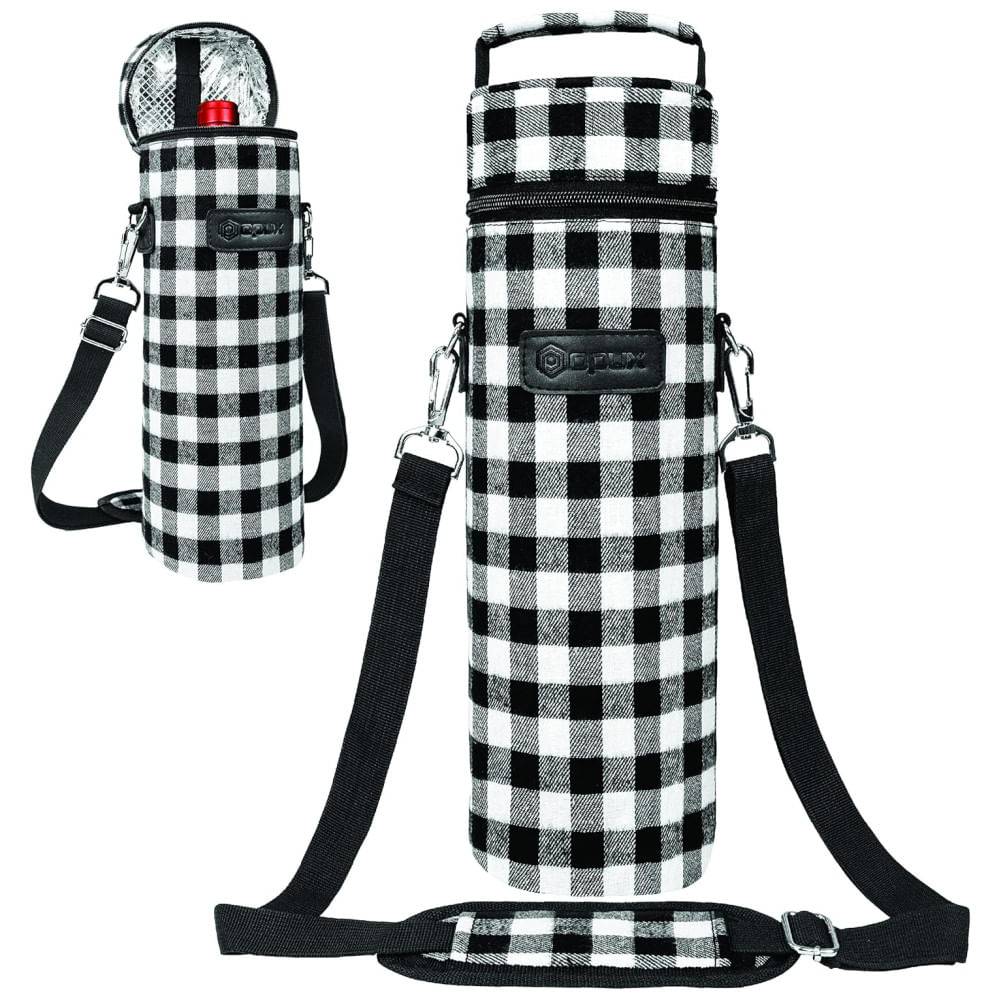 Sacola de transportadora de garrafa única de saco de vinhos Opux. Bolsa de vinho isolada para piquenique.