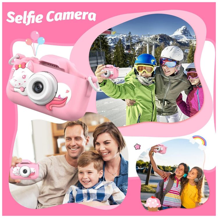 Camera-digital-infantil-Goopow-rosa-e-roxa-inclui-cartao-Imagem-2
