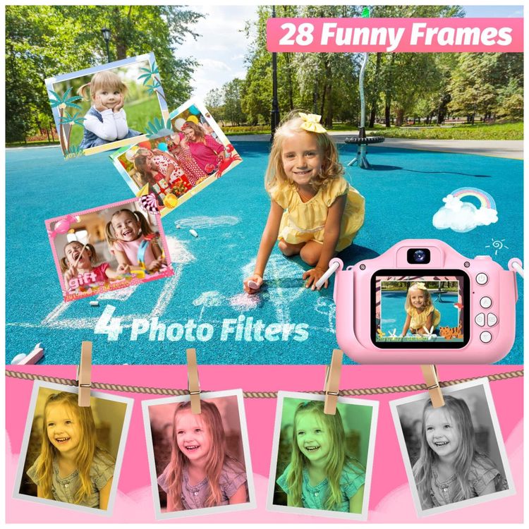 Camera-digital-infantil-Goopow-rosa-e-roxa-inclui-cartao-Imagem-3