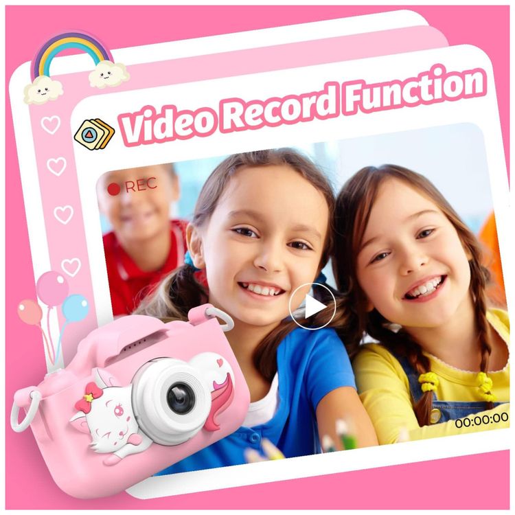 Camera-digital-infantil-Goopow-rosa-e-roxa-inclui-cartao-Imagem-4