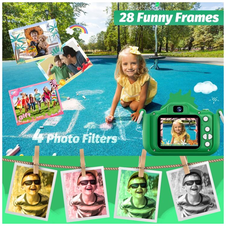 Camera-Selfie-Infantil-Goopow-verde-para-meninas-meninos-de-Imagem-3
