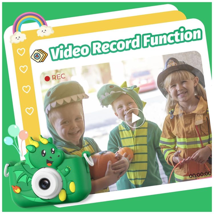 Camera-Selfie-Infantil-Goopow-verde-para-meninas-meninos-de-Imagem-4