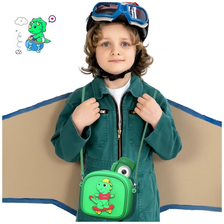 Camera-Infantil-Dinossauro-Verde-para-Meninos-de-3-a-12-Imagem-1