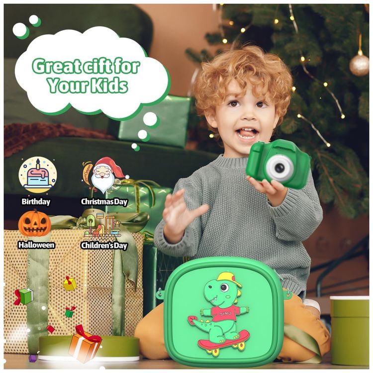 Camera-Infantil-Dinossauro-Verde-para-Meninos-de-3-a-12-Imagem-5