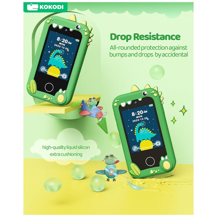 Telefone-Brinquedo-Infantil-KOKODI-Dinossauro-Verde-Tela-Imagem-1