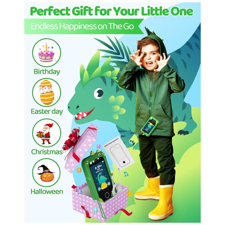 Telefone-Brinquedo-Infantil-KOKODI-Dinossauro-Verde-Tela-Imagem-6