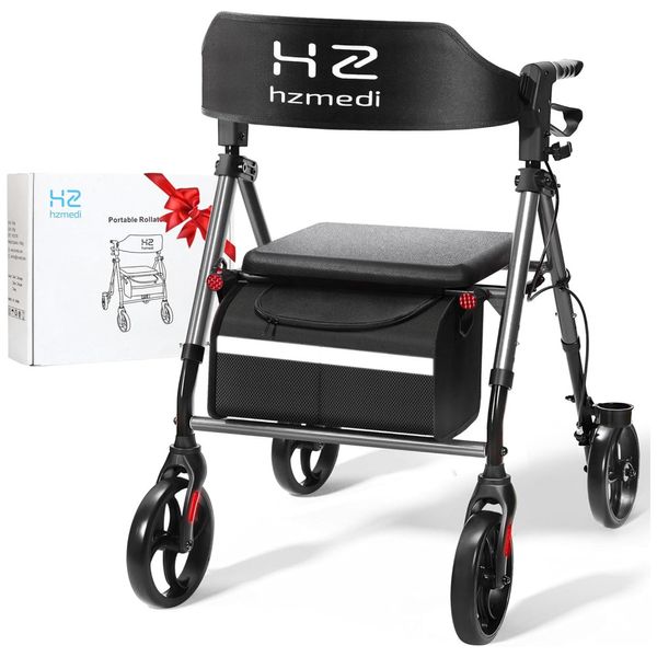 Andador-para-Idosos-Walker-Dobravel-Cinza-com-Assento-Imagem-0