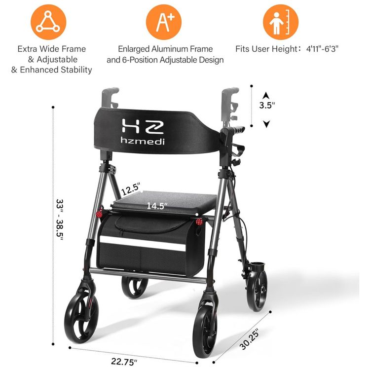 Andador-para-Idosos-Walker-Dobravel-Cinza-com-Assento-Imagem-5