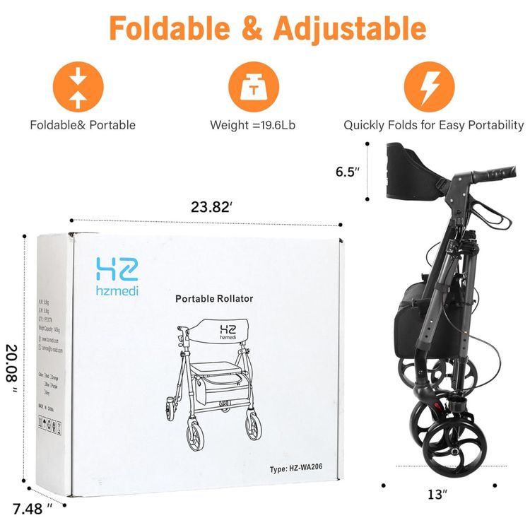 Andador-para-Idosos-Walker-Dobravel-Cinza-com-Assento-Imagem-6