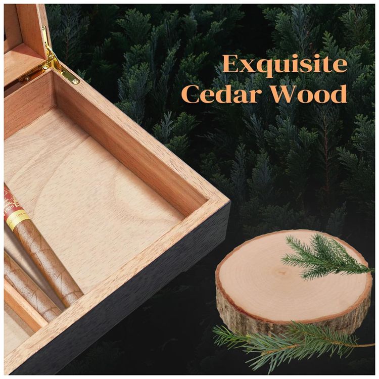 Umidor-de-Charuto-em-Cedro-para-Presente-com-Visualizador-Imagem-4