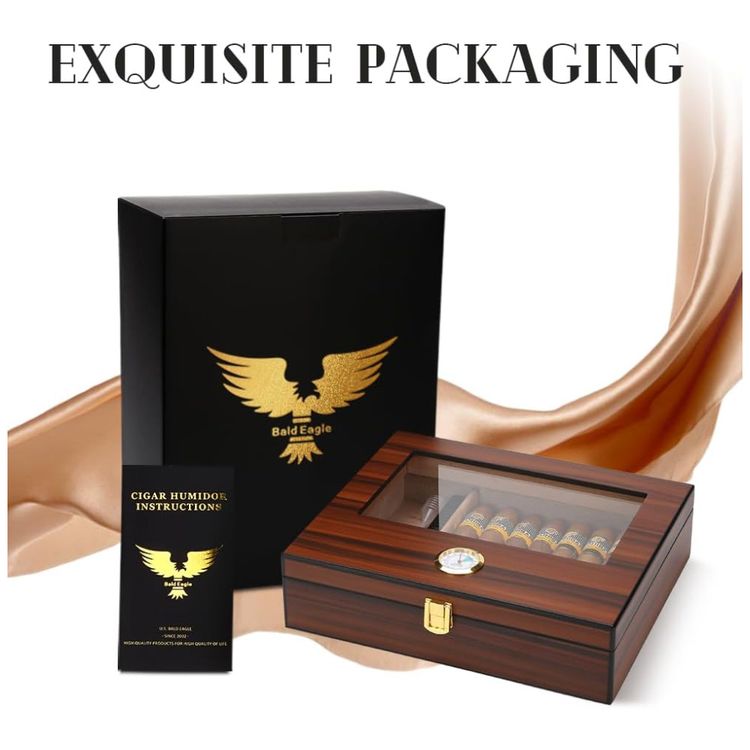 Umidor-de-Charutos-Bald-Eagle-Caixa-com-Visor-de-Vidro-Imagem-6