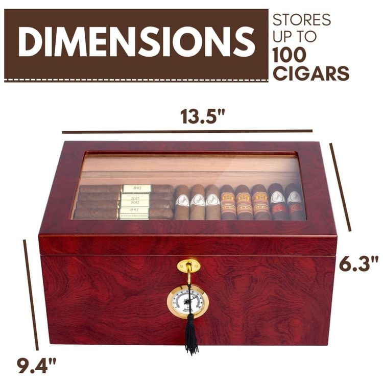 Umidor-Mantello-Cigars-Large-Glasstop-para-Charutos-com-Imagem-3