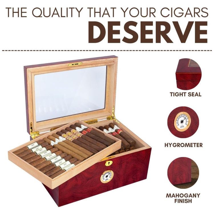 Umidor-Mantello-Cigars-Large-Glasstop-para-Charutos-com-Imagem-5