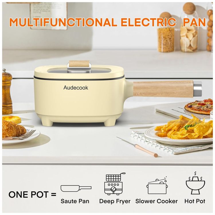 Audecook-Hot-Pot-Electric-2L-e-Frigideira-Antiaderente-de-Imagem-2