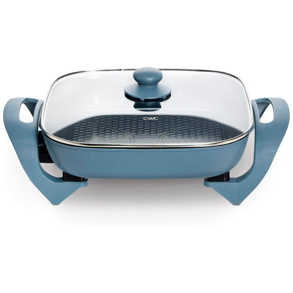 Frigideira Elétrica COOK WITH COLOR 30cm x 42cm com Revestimento Cerâmico Antiaderente Livre de Substâncias Nocivas, 1400W, Tampa de Vidro, Controle