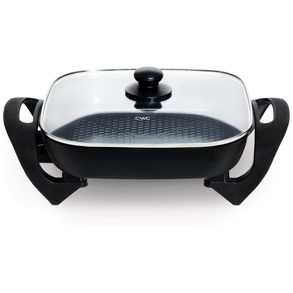 Frigideira Elétrica COOK WITH COLOR 30 cm x 30 cm, Revestimento Cerâmico Antiaderente Livre de Substâncias Tóxicas, 1400W, Tampa de Vidro, Controle