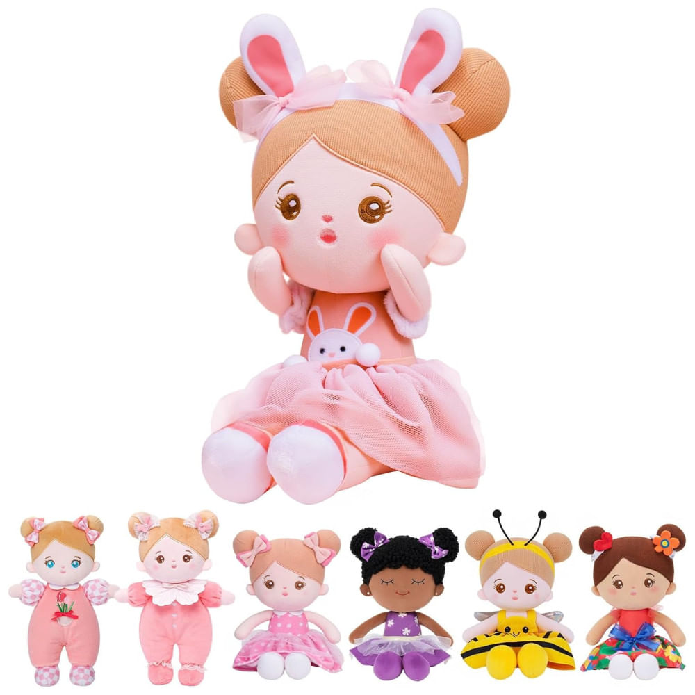 Boneca de Pelúcia Fofinha OUOZZZ para Bebês Meninas Primeira Boneca de Páscoa Coelho de Pelúcia para Crianças Brinquedos de Páscoa Decorações Cestas