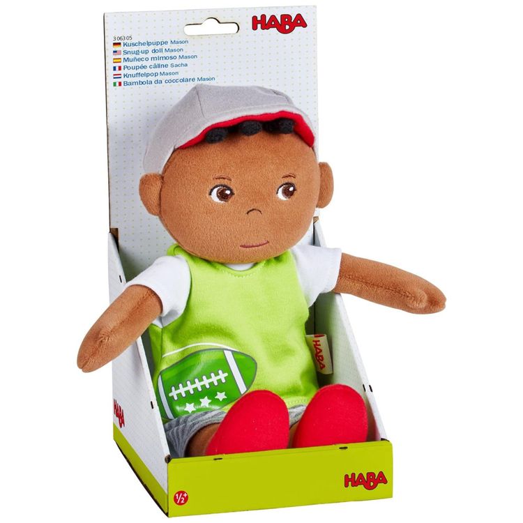 Boneco-de-Pano-HABA-Mason--Menino-com-Cabelo-Preto-Macio-Imagem-8