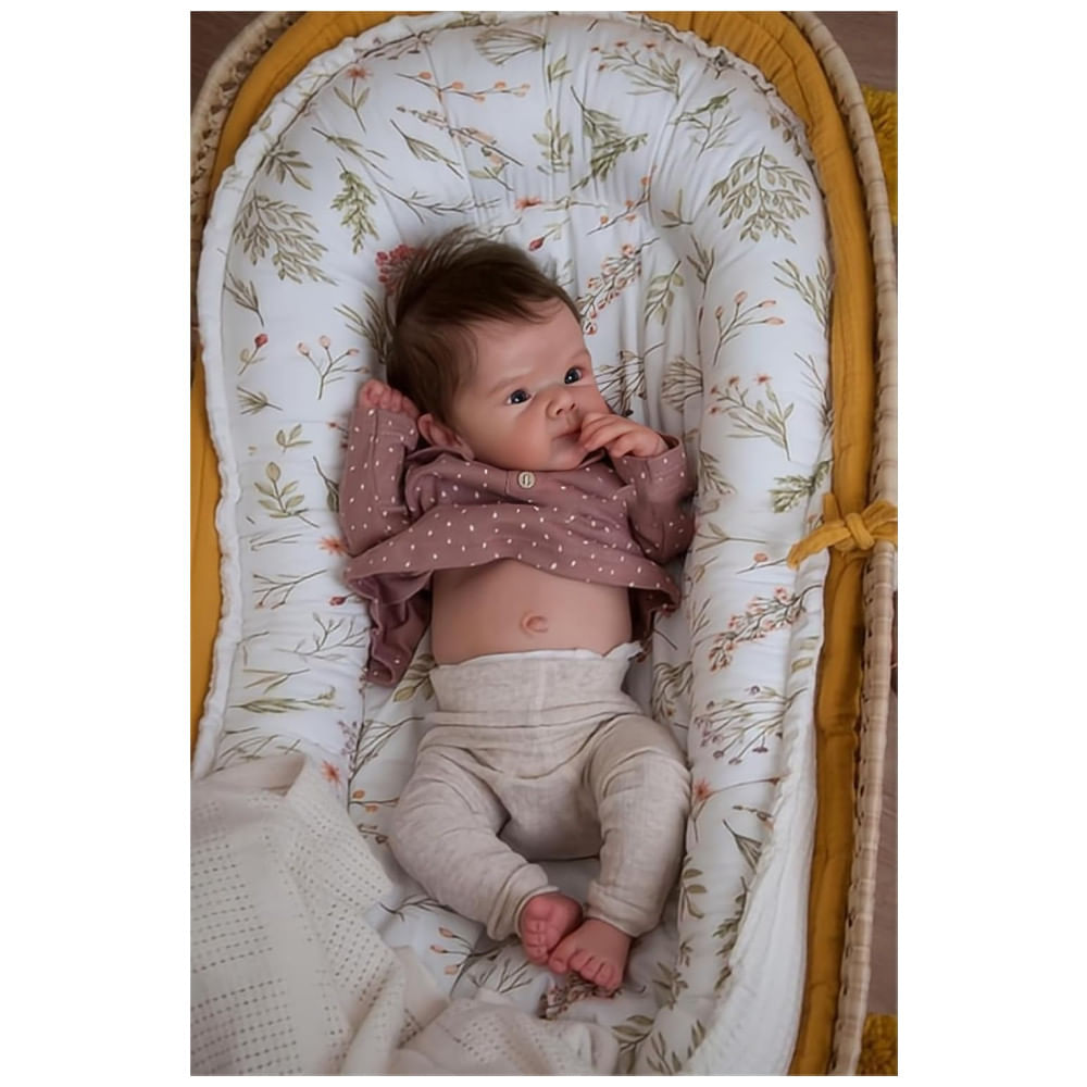 Bebê Recém-Nascido Newborn,Boneca Bebê Reborn Anano de Silicone Macio Corpo Inteiro 45cm Menina Realista Tamanho Recém-Nascido.