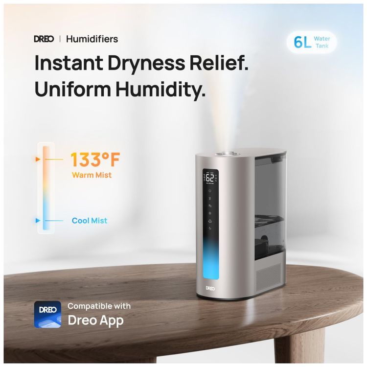Umidificador-de-Ar-Dreo-6-Litros-para-Quarto-Vapor-Quente-Imagem-1